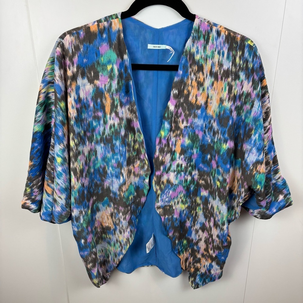 Anthropologie Kimchi Blue Watercolor Kimono Open Front Cardigan Top Size XS/S